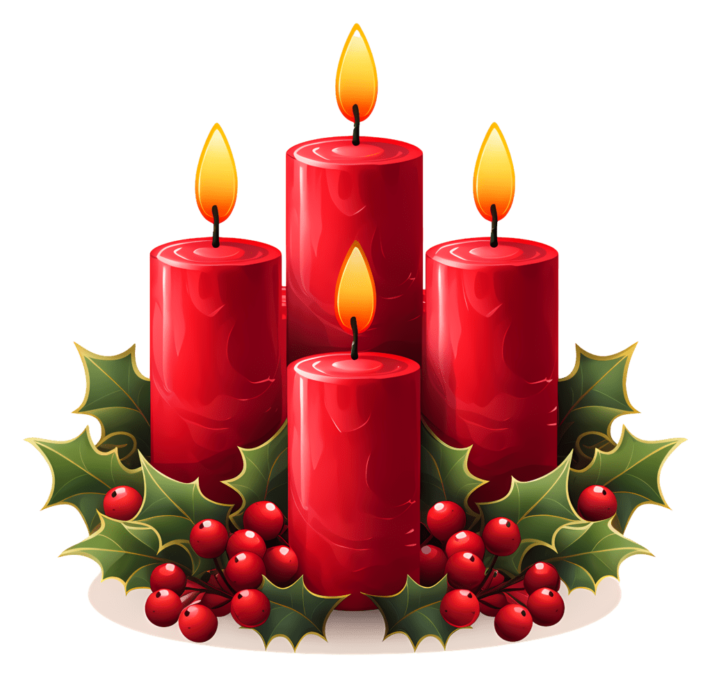 Adventskranz rote Kerzen
