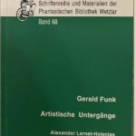 Cover Schriftenreihe und Materialien Band 68 "Artistische Untergänge"