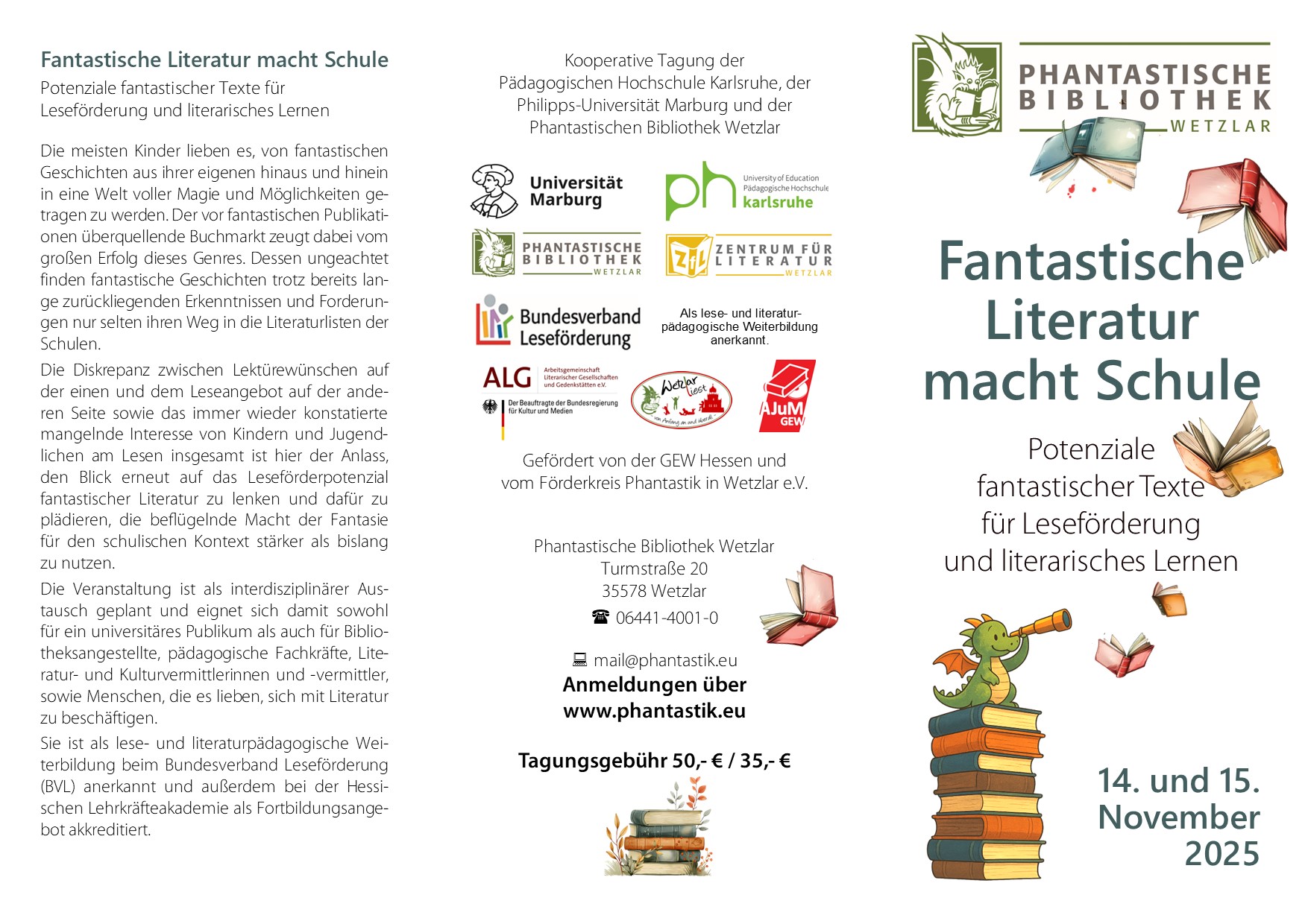 Flyer Fantastische Literatur macht Schule außen
