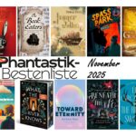 Cover der Top 10: 1. Fforde, Jasper: Wie die Karnickel (Satyr); 2. Dean, Sunyi: The Book Eaters (Lübbe); 3. Fynch, Thomas: Die Immerwolken (Totechöpfli); 4. Frank, Brian: Spaßpark; 5. Martin, Jonas: Die beste Geschichte aller Zeiten Band 2: Die Jagd nach tausend Geschichten (Totechöpfli); 6. Ben Saoud, Amira: Schweben (Zsolnay); 7. Ibañez, Isabel: Geheimnisse des Nil Band 1: What the River Knows (Ravensburger); 8. Hur, Anton: Toward Eternity (S. Fischer); 9. Handel, Christian: Beneath the Ivy (Ueberreuter); 10. Grossman, Lev: The Bright Sword (Fischer Tor).